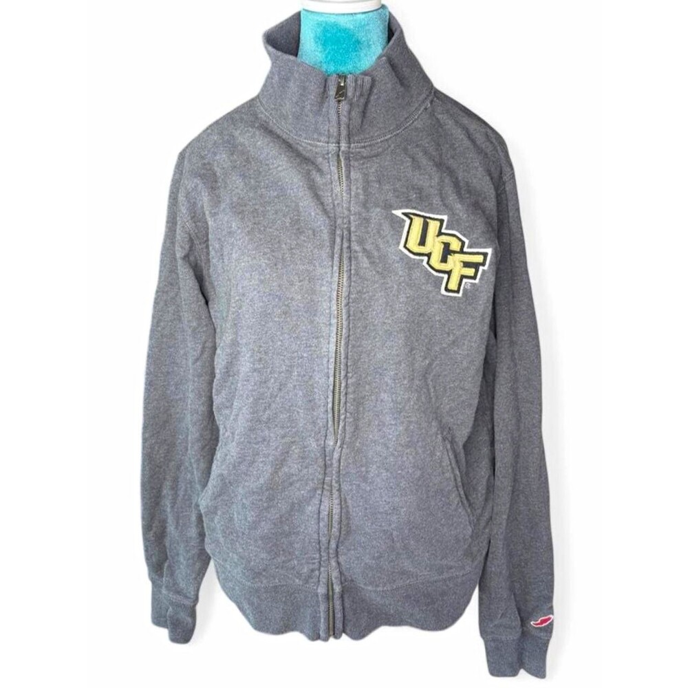 League Collegiate Outfitters UCF Knights Gray Full Zip Jacket Sweatshirt Size S